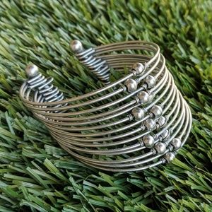 Silver Beaded Cuff